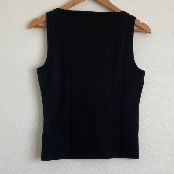 J. Crew Stretch cotton shell top Women's Classic Black Tank Top Medium - Picture 4 of 5